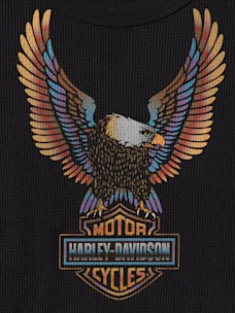 Women's Harley-Davidson Neon Eagle Waffle-knit Long Sleeve - Picture 2 of 3